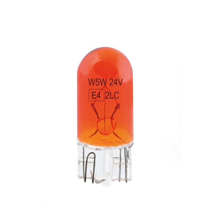 Комплект от 10 броя халогенни крушки Amio WY5W T10 5W W2.1x9.5d 24V жълти