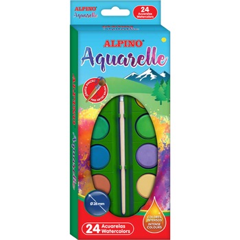 Acuarele Alpino 2 pensule gratis, 24 culori/set Acuarele Alpino 2 pensule gratis, 24 culori/set
