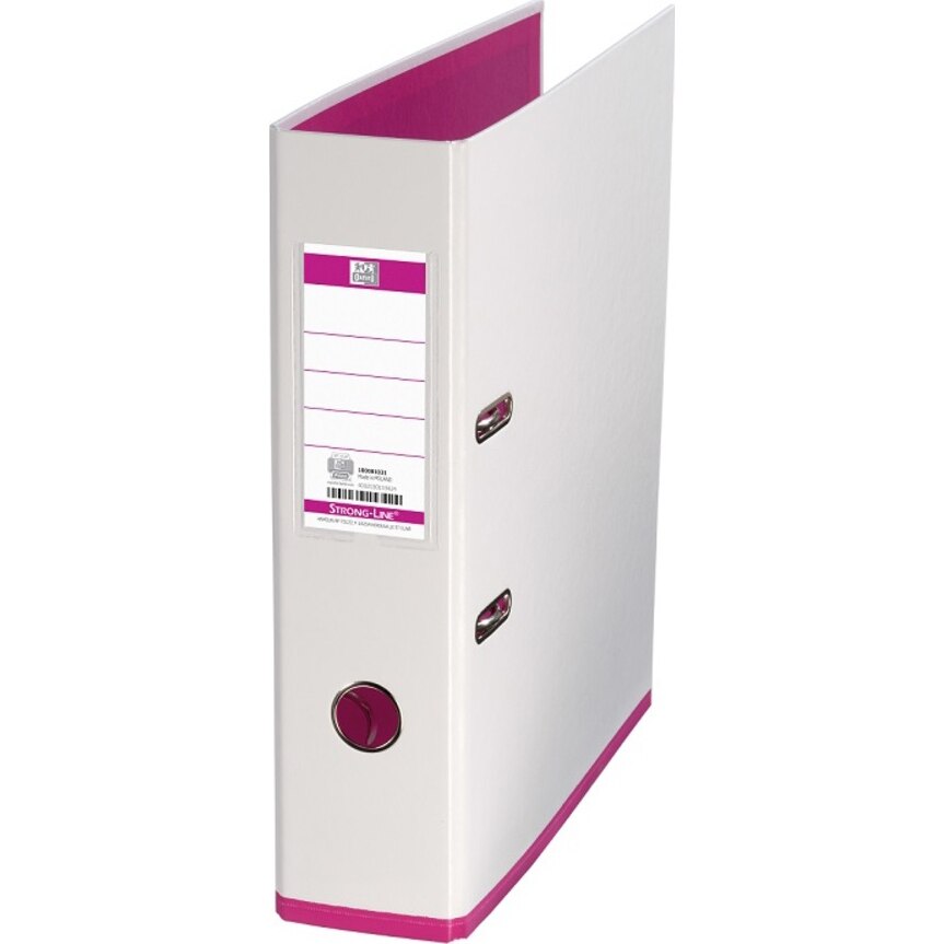 Biblioraft Oxford MyColour A4, plastifiat PP/PP, 80 mm, alb/roz