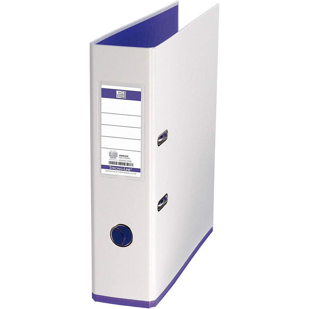 Biblioraft Oxford MyColour A4, plastifiat PP/PP, 80 mm, alb/violet