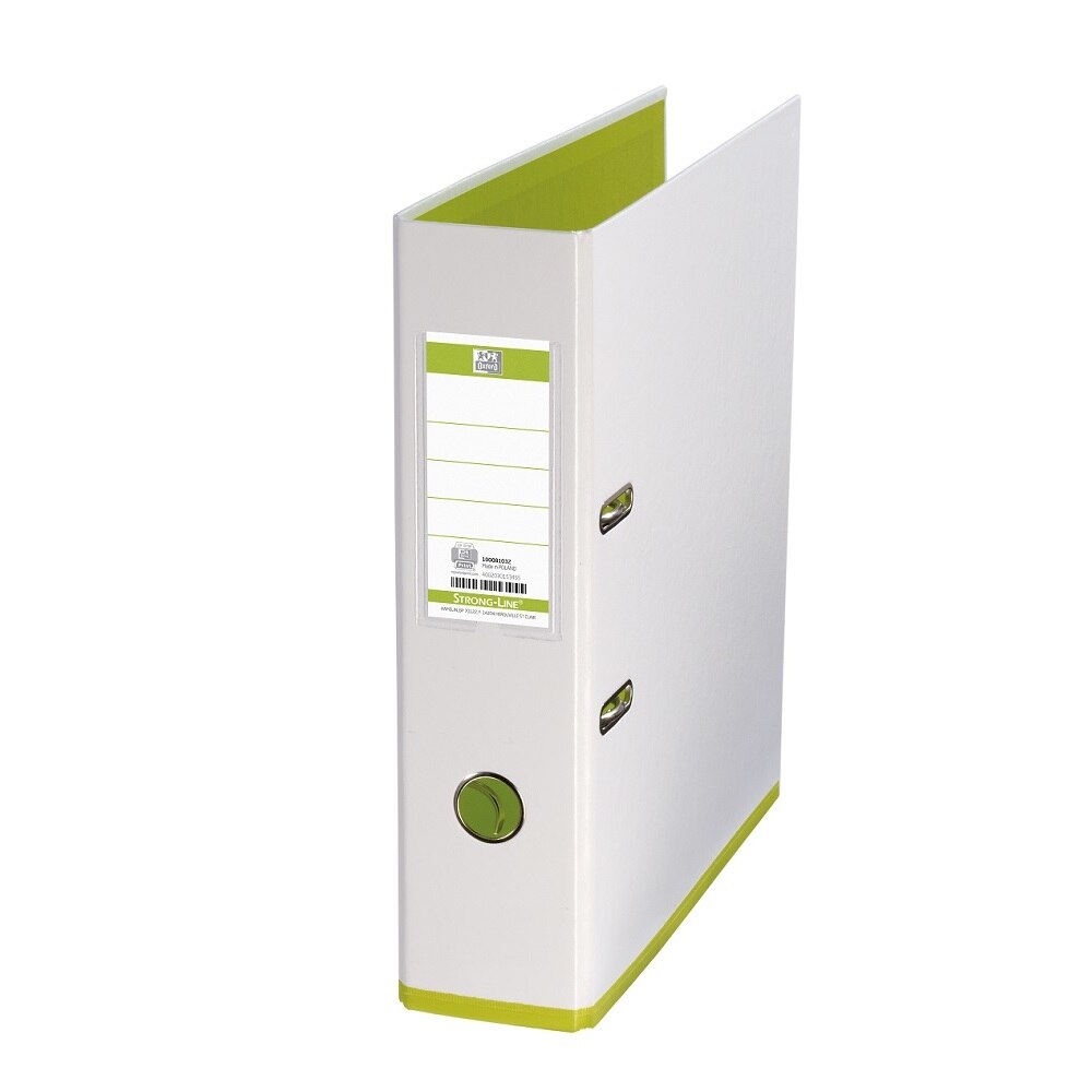 Biblioraft Oxford MyColour A4, plastifiat PP/PP, 80 mm, alb/verde deschis