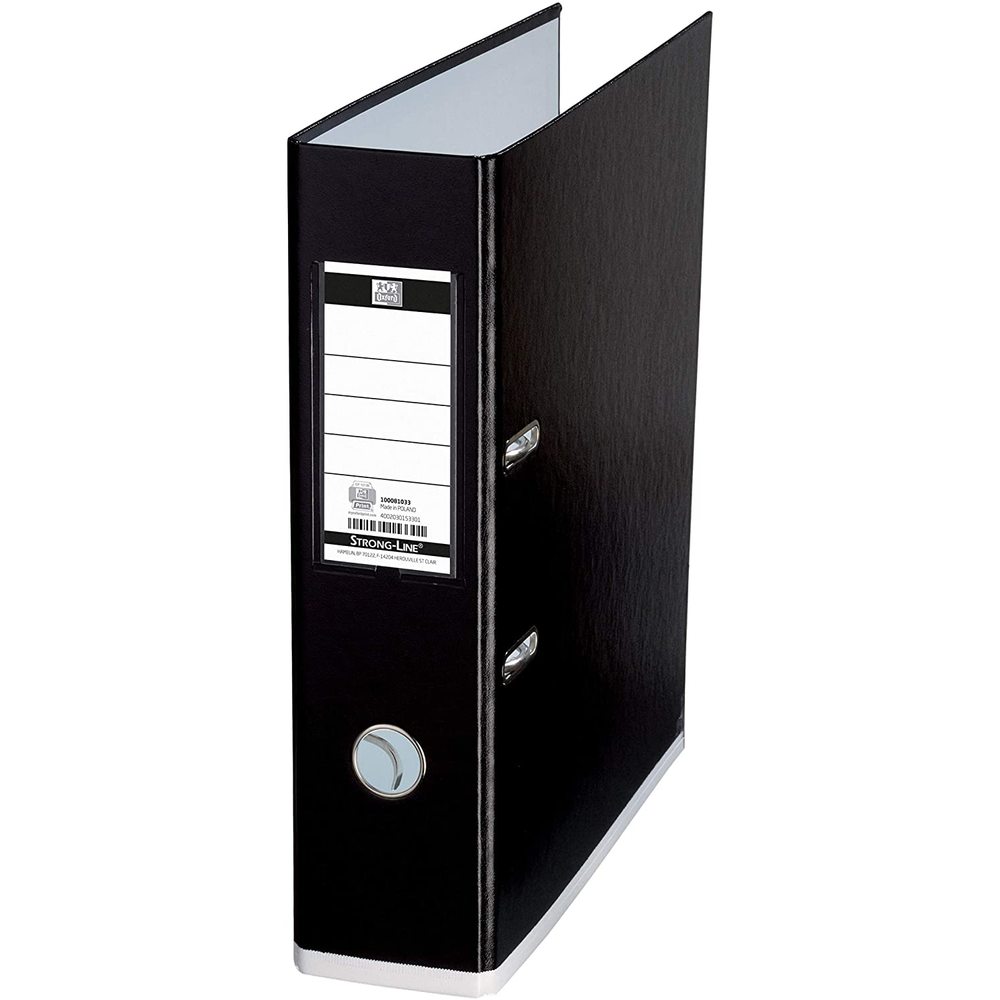 Biblioraft Oxford MyColour A4, plastifiat PP/PP, 80 mm, negru/alb