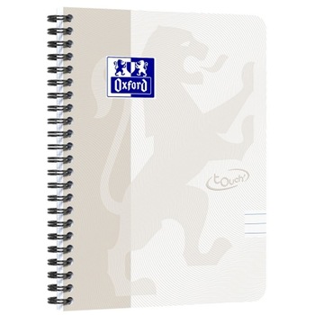 Caiet cu spirala A5, Oxford School Touch , 70 file-90g/mp, 4 perf, coperta carton gri, dictando Caiet cu spirala A5, Oxford School Touch , 70 file-90g/mp, 4 perf, coperta carton gri, dictando