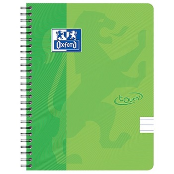 Caiet cu spirala A5, Oxford School Touch , 70 file-90g/mp, 4 perf, coperta carton verde lime, dictando Caiet cu spirala A5, Oxford School Touch , 70 file-90g/mp, 4 perf, coperta carton verde lime, dictando