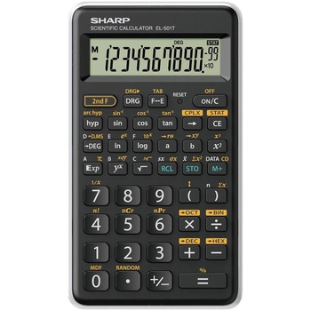 Calculator stiintific Sharp Sharp, 10 digits, 131 functiuni, 144 x 75 x 10 mm, negru/alb Calculator stiintific Sharp Sharp, 10 digits, 131 functiuni, 144 x 75 x 10 mm, negru/alb