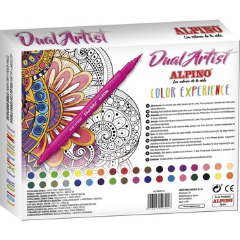 Carioca cu 2 capete Alpino Dual Artist tip pensula, 36 culori/set Carioca cu 2 capete Alpino Dual Artist tip pensula, 36 culori/set