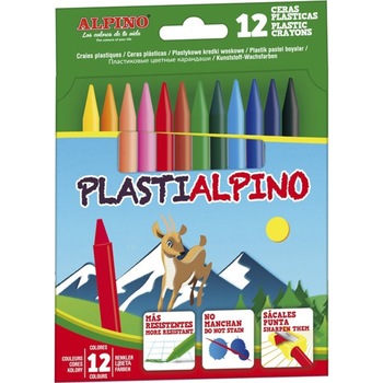 Creioane cerate Alpino Plasti cutie carton, 12 culori/set Creioane cerate Alpino Plasti cutie carton, 12 culori/set