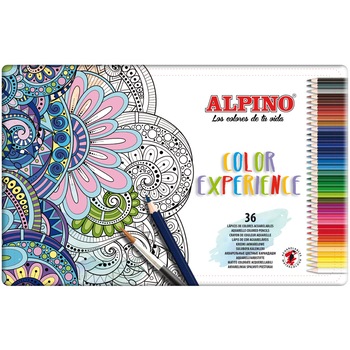 Creioane colorate acuarela Alpino Aquarelle cutie metal, 36 culori/set Creioane colorate acuarela Alpino Aquarelle cutie metal, 36 culori/set