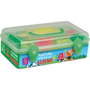 Kit plastilina 7 forme modelat Alpino, 7 culori/set Kit plastilina 7 forme modelat Alpino, 7 culori/set
