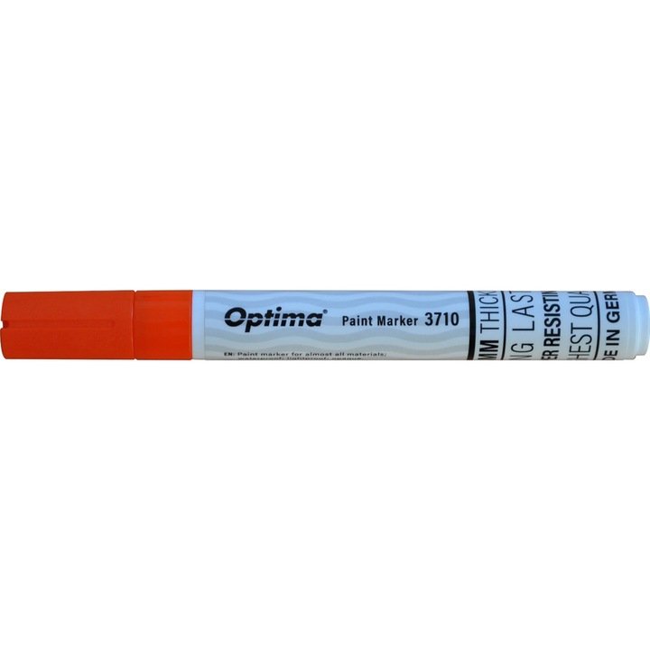 Marker cu vopsea Optima Paint 3710, varf rotund 4.5mm, grosime scriere 2-3mm, orange