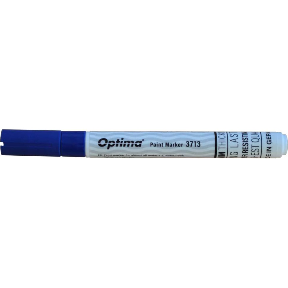 Marker cu vopsea Optima Paint 3713, varf rotund 2 mm, grosime scriere 1-2mm, Albastru