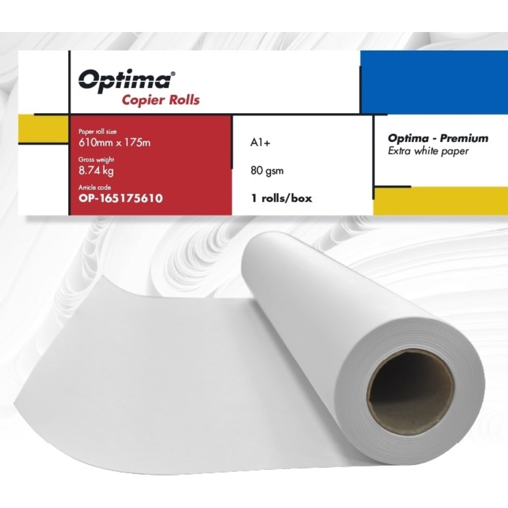 Rola copiator Optima Premium A1+, 80gr, 610mm x 175m