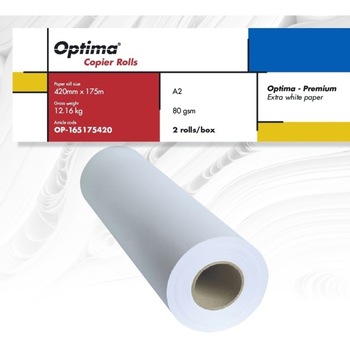 Rola copiator Optima Premium A2, 80gr, 420mm x 175m, 2 role/cutie Rola copiator Optima Premium A2, 80gr, 420mm x 175m, 2 role/cutie