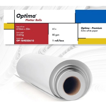 Rola plotter Optima PremiumA1+, 80gr, 610mm x 50m Rola plotter Optima PremiumA1+, 80gr, 610mm x 50m