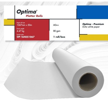 Rola plotter Optima PremiumA0++, 80gr, 1067mm x 50m Rola plotter Optima PremiumA0++, 80gr, 1067mm x 50m