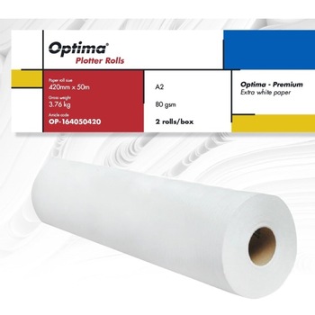 Rola plotter Optima PremiumA2, 80gr, 420mm x 50m, 2 role/cutie Rola plotter Optima PremiumA2, 80gr, 420mm x 50m, 2 role/cutie