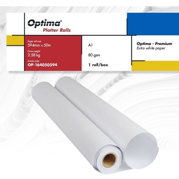 Rola plotter Optima PremiumOptima Premium A1, 80gr, 594mm x 50m Rola plotter Optima PremiumOptima Premium A1, 80gr, 594mm x 50m