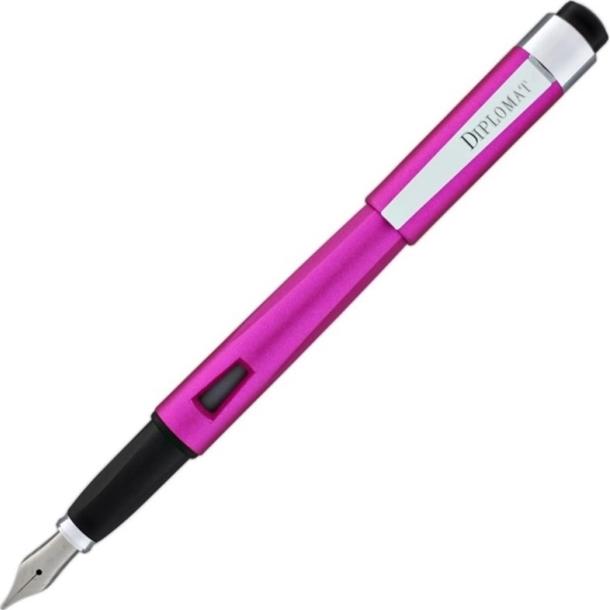 Stilou DIPLOMAT Magnum, cu penita M, din otel inoxidabil - hot pink