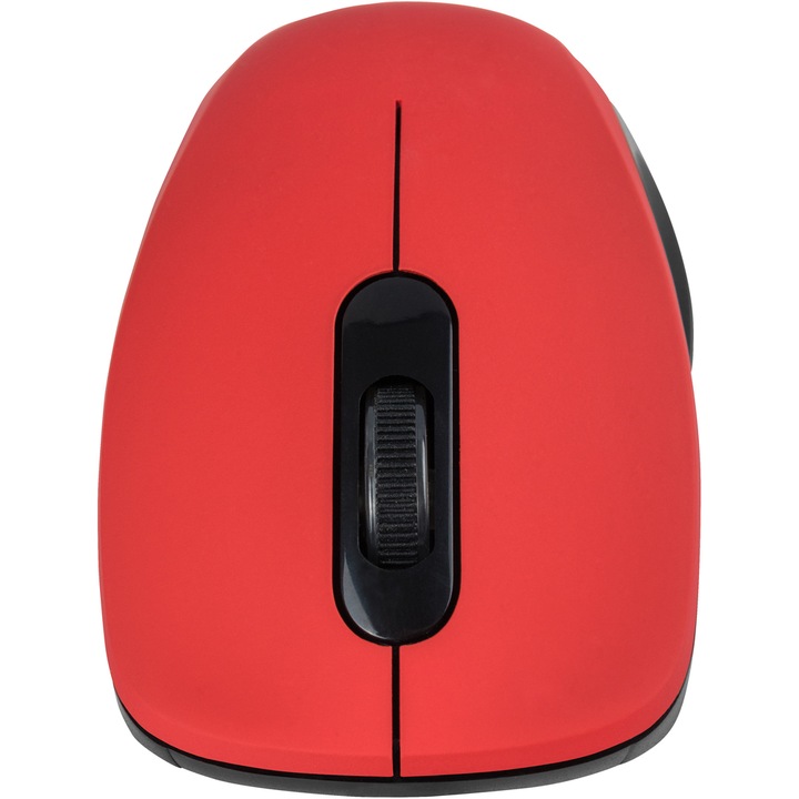 Мишка Modecom MC-WM10S, безжична, за лява и дясна ръка, RF, 1600 DPI, червен