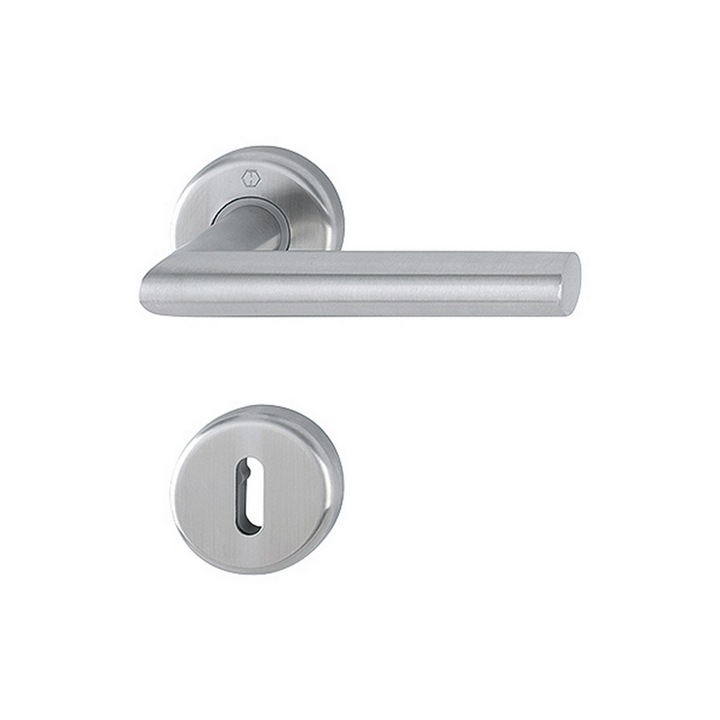 Maner usa interior, Hoppe Utrecht, cu rozeta pentru cheie, material inox, 125x52mm