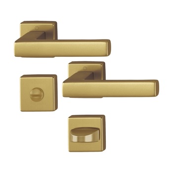 Maner usa interior, Hoppe Toulon, cu rozeta patrata pentru baie, material aluminiu, culoare bronz, 128x49mm Maner usa interior, Hoppe Toulon, cu rozeta patrata pentru baie, material aluminiu, culoare bronz, 128x49mm