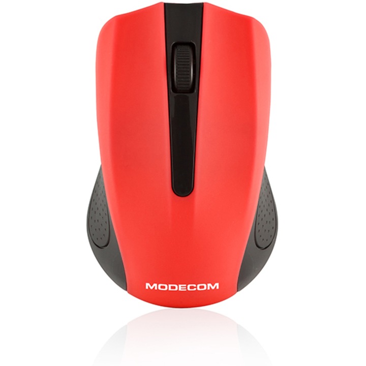 Mouse, Modecom, MC-WM9, Fara fir, Pentru stangaci si dreptaci, RF, 1200 DPI, Rosu