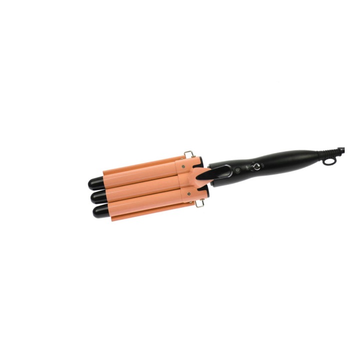 Маша за коса KlaussTech, мощност 60-98 W, светлинен индикатор, бързо нагряване, въртящ се кабел, лесен за използване, ергономичен дизайн, черна/оранжева