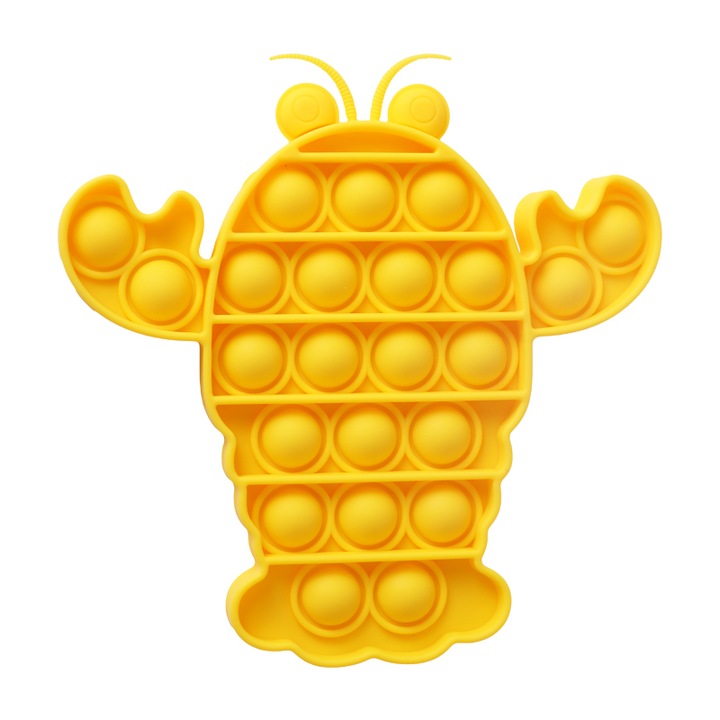 RoveZone Push Bubble Pop It Toy, Homar Nazdravan, Szilikon, Sárga
