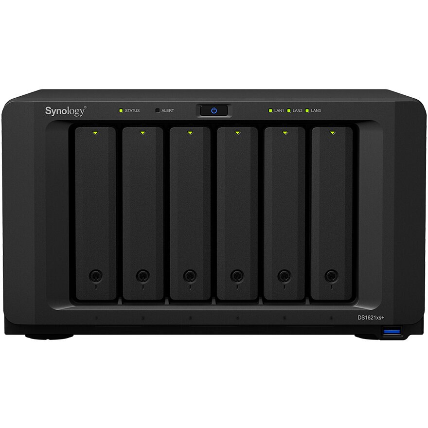 Network Attached Storage Synology DiskStation DS1621XS+, Procesor Intel Xeon D-1527 2.4 GHz, 8 GB DDR4, 6-Bay, 2 x Gigabit LAN, 3 x USB 3.0, 2 x eSATA, PCIe Expansion