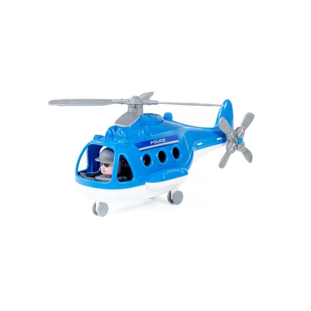 Elicopter politie Alpha, 29 cm, Albastru/Alb, Polesie