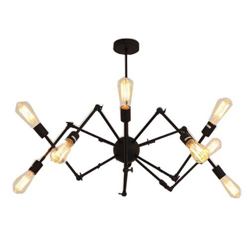 Lustra SPIDER 8 , Retro rustic Culoare Negru, 220V E27, lustraled 8769-108/SP8