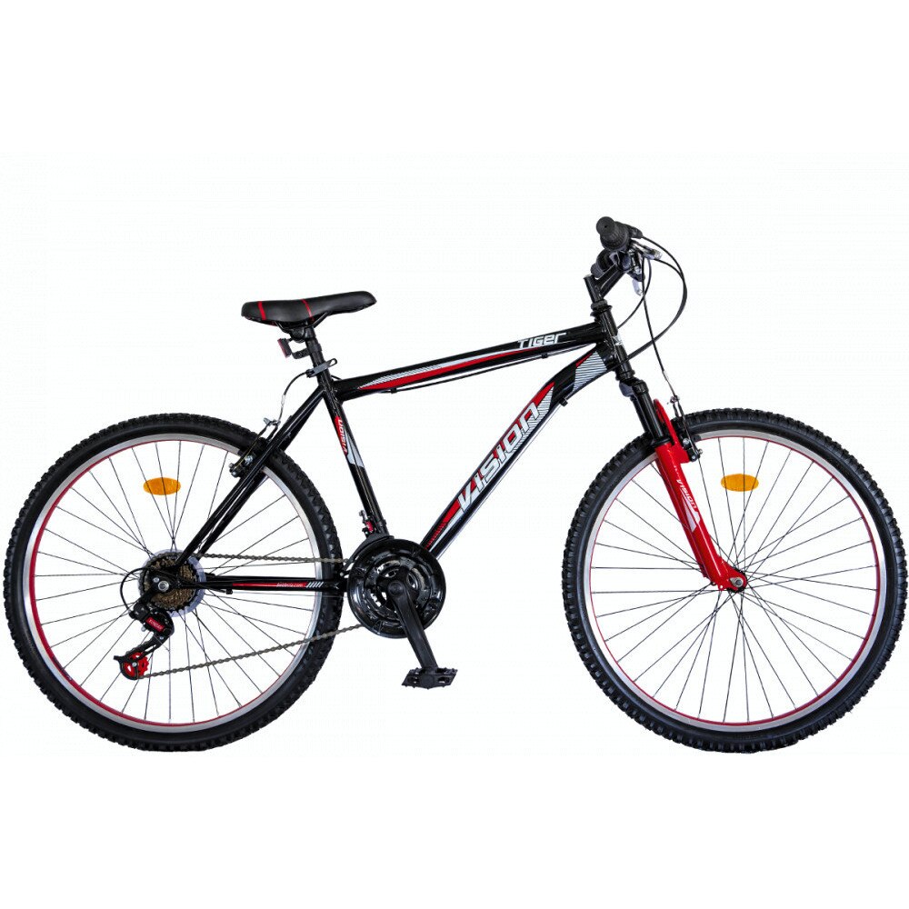 Bicicleta MTB Vision Tiger Suspensie Fata Culoare Negru/Rosu Roata 24