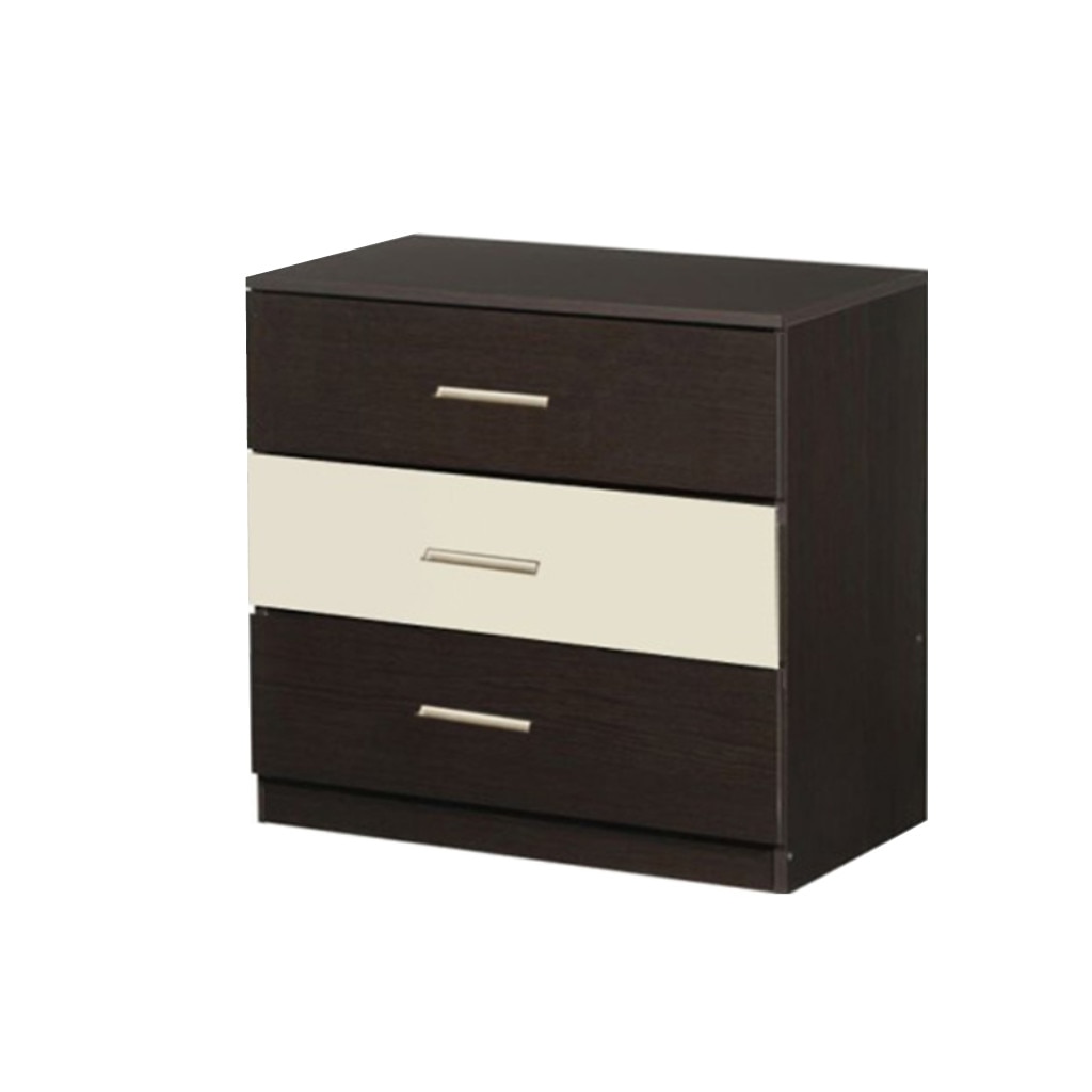 Comoda cu 3 sertare, Wenge si Crem, H80xL80xA42, PAL 18 mm
