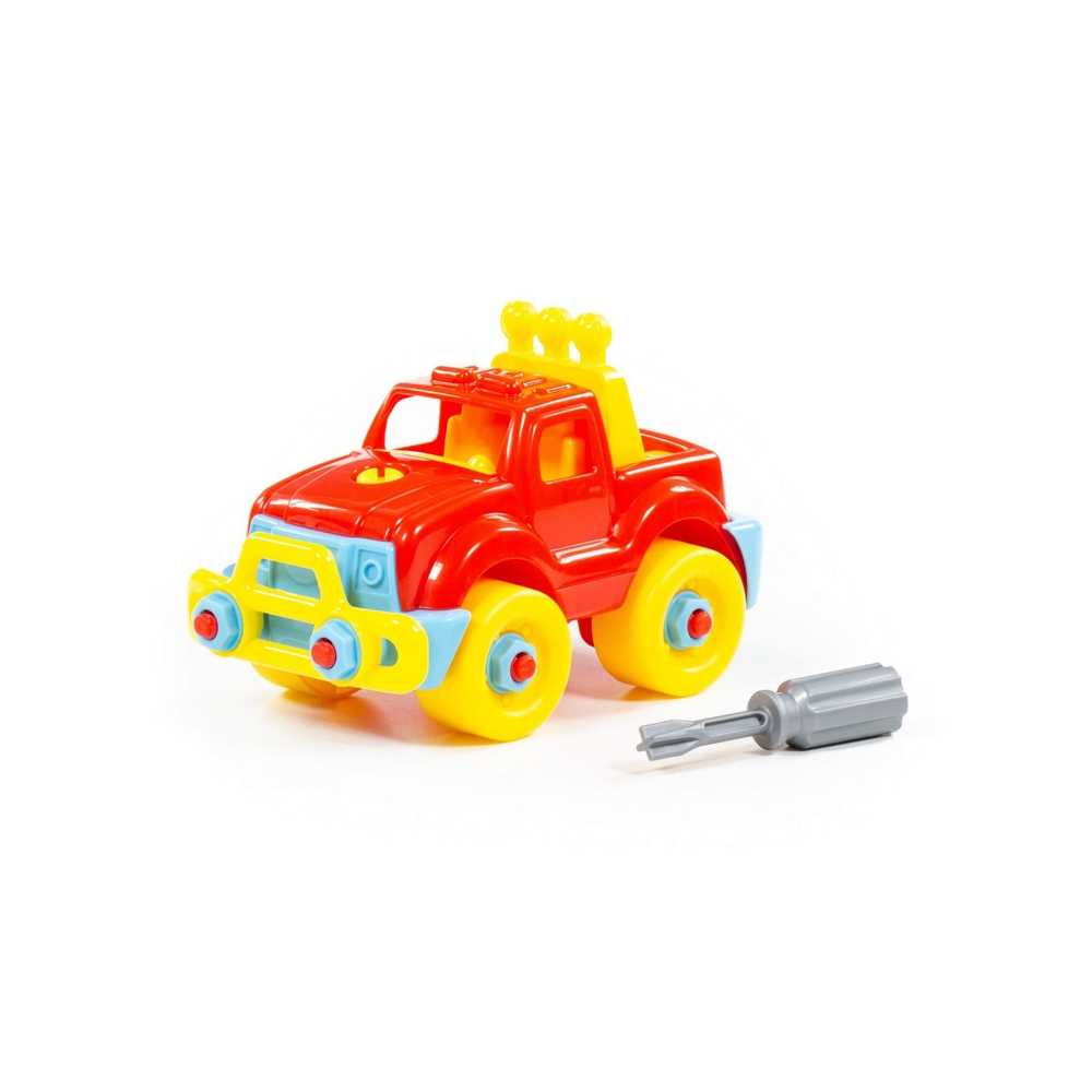 Jeep demontabil, Rosu/Galben/Albastru, Polesie