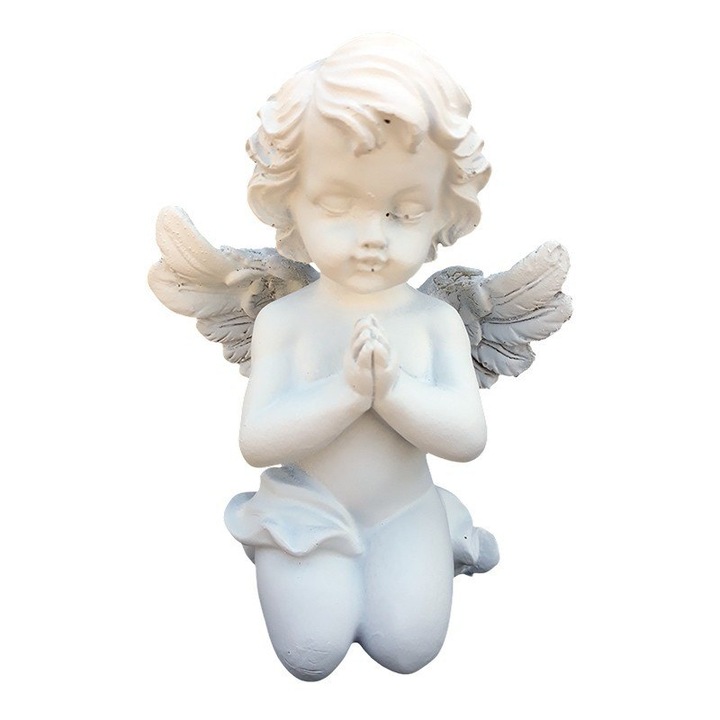Szobor, imádkozó angyal figura, térdelő, 15 cm, 1234G