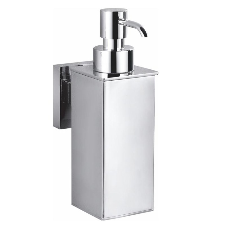 Dispenser (dozator) sapun lichid Kroner Square 80SQ8932, metal, Crom