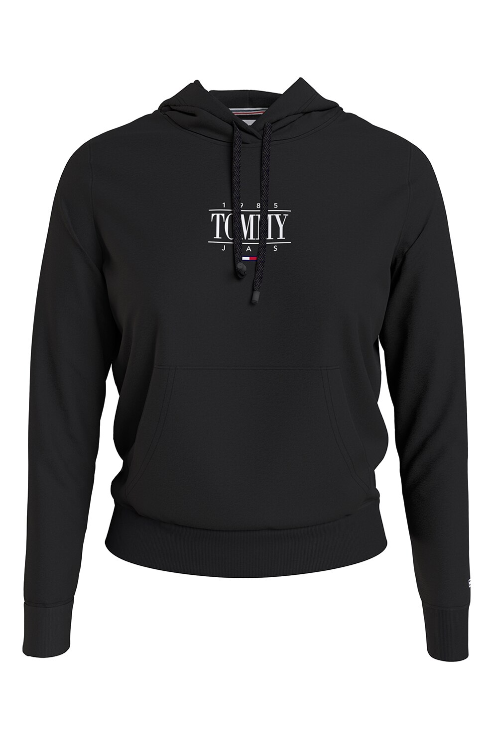 Tommy Jeans, Hanorac din amestec de bumbac organic cu buzunar kangaroo, Negru