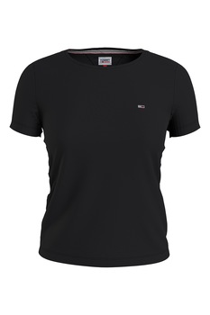 Tommy Jeans, Set de tricouri elastice din bumbac organic - 2 piese, Negru Tommy Jeans, Set de tricouri elastice din bumbac organic - 2 piese, Negru