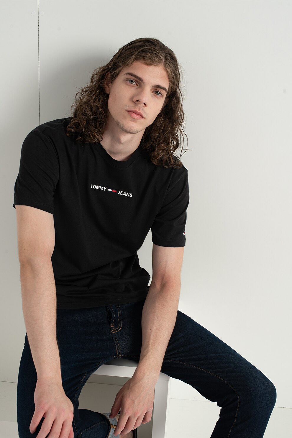 Tommy Jeans, Tricou de bumbac organic, Negru