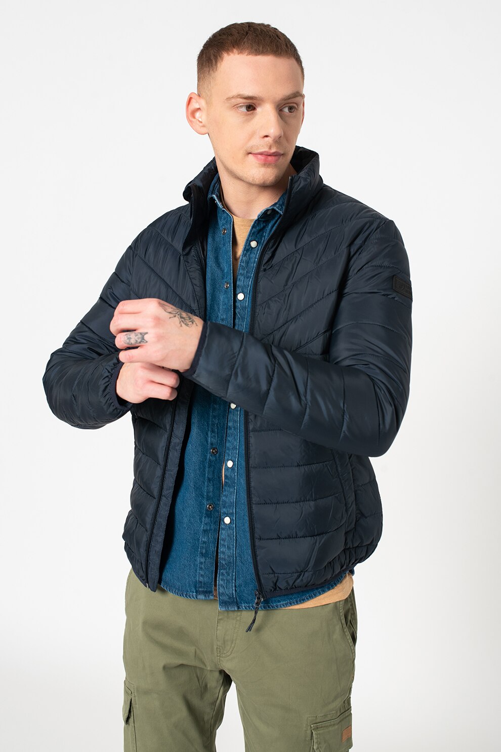 Tom Tailor, Geaca usoara cu aspect matlasat, bleumarin inchis