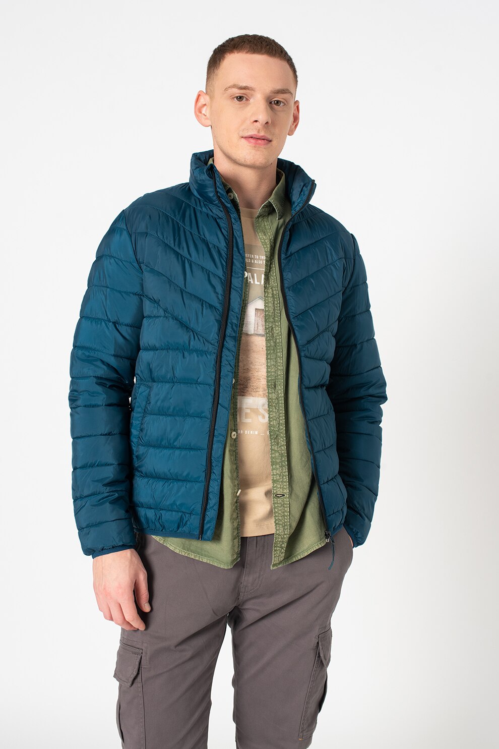 Tom Tailor, Geaca usoara cu aspect matlasat, Albastru inchis