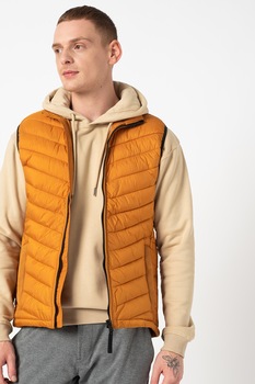 Tom Tailor, Vesta cu vatelina usoara si guler mediu, Oranj Tom Tailor, Vesta cu vatelina usoara si guler mediu, Oranj