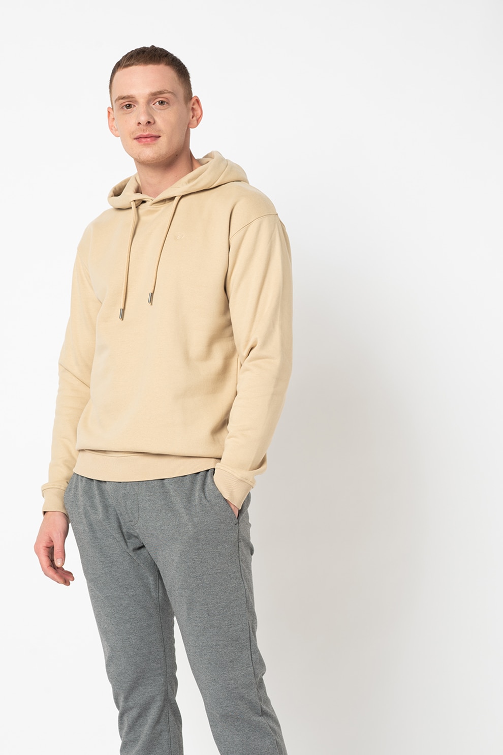 Tom Tailor, Hanorac regular fit cu snur, Maro camel