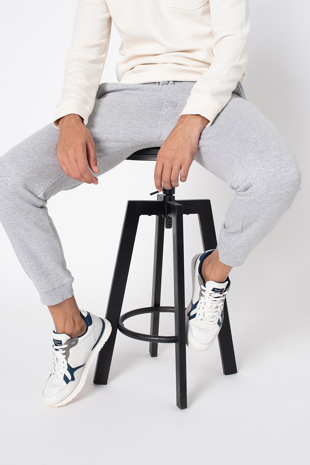 Tom Tailor, Pantaloni sport cu talie ajustabila, Gri deschis melange