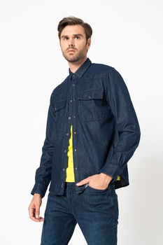 Tom Tailor, Camasa regular fit din denim cu buzunare pe piept, Bleumarin Tom Tailor, Camasa regular fit din denim cu buzunare pe piept, Bleumarin