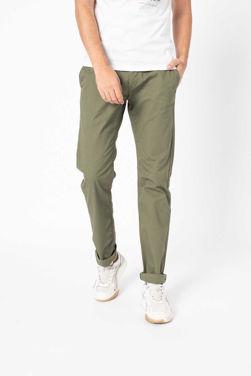 Tom Tailor, Pantaloni chino slim fit Travis, Verde