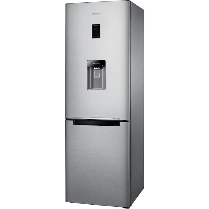 Samsung RB33J3830SA/EF Kombinált hűtőszekrény, 321L, M:185cm, NoFrost, Kijelző, Vízadagoló, MultiFlow, F energiaosztály, Ezüstszürke