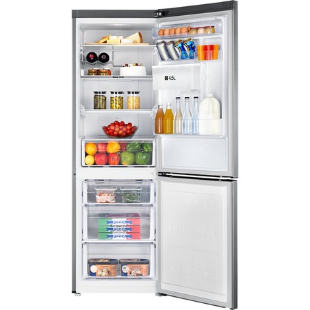 Combina frigorifica Samsung RB33J3830SA/EF, 321 l, Clasa A+, No Frost, Compresor Digital Inverter, Dozator apa, Display, H 185 cm, Metal Graphite
