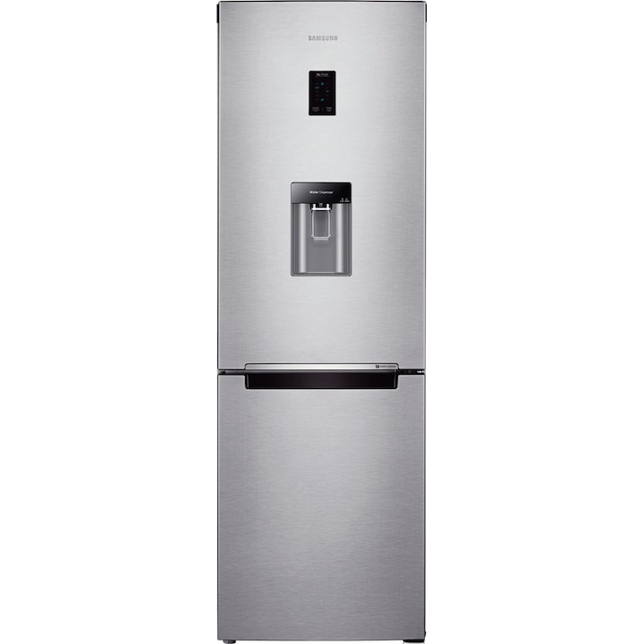 Samsung RB33J3830SA/EF Kombinált hűtőszekrény, 321L, M:185cm, NoFrost, Kijelző, Vízadagoló, MultiFlow, F energiaosztály, Ezüstszürke