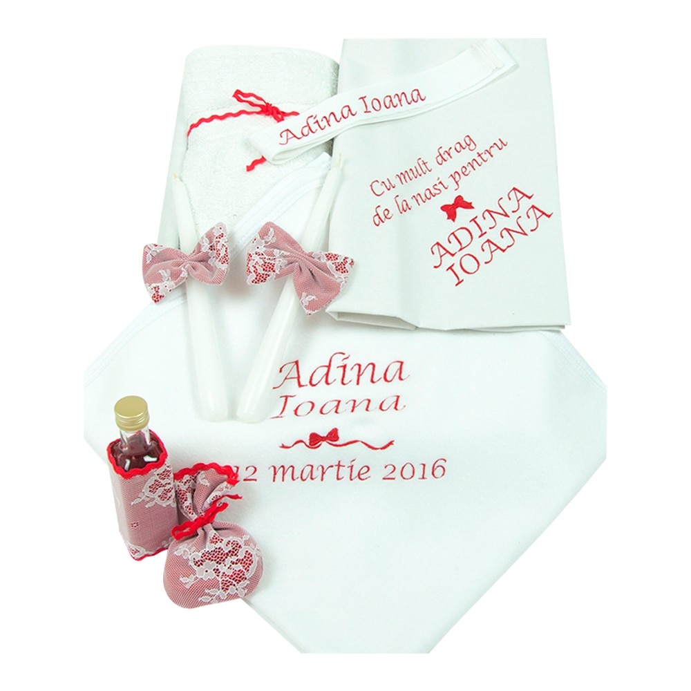 Trusou botez personalizat Reds, Couture Bebe, rosu